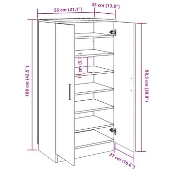 Schuhschrank mit 7 Fächern Eiche-Optik