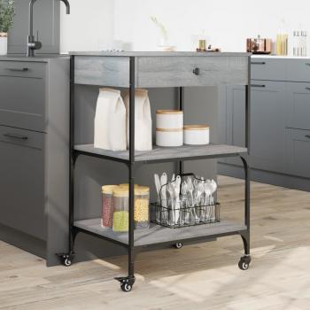 Küchenwagen Grau Sonoma 60x48x89,5 cm Holzwerkstoff