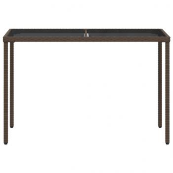 5-tlg. Garten-Essgruppe mit Kissen Braun Poly Rattan
