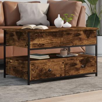 ARDEBO.de - Couchtisch Räuchereiche 85x50x50 cm Holzwerkstoff und Metall