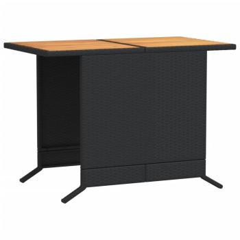 ARDEBO.de - 3-tlg. Bistro-Set mit Kissen Schwarz Poly Rattan
