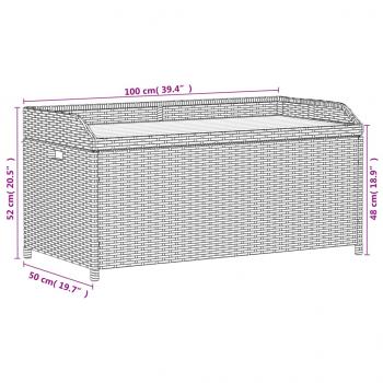 Bank mit Stauraum Beige 100x50x52 cm Poly Rattan Akazienholz