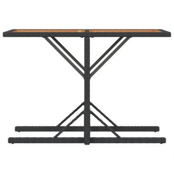 3-tlg. Bistro-Set mit Kissen Schwarz Poly Rattan