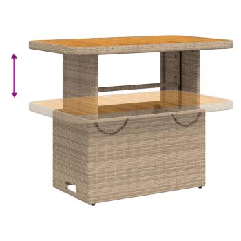 4-tlg. Garten-Essgruppe mit Kissen Beige Poly Rattan
