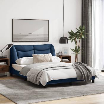 Bettgestell mit LED Blau 140x190 cm Stoff