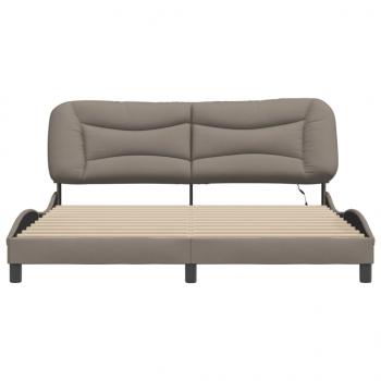 Bettgestell mit LED Taupe 180x200 cm Stoff
