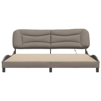 Bettgestell mit LED Taupe 200x200 cm Stoff