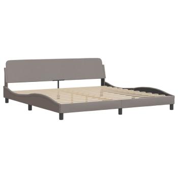 Bettgestell mit LED Taupe 200x200 cm Stoff