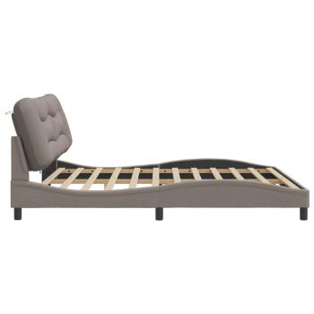 Bettgestell mit LED Taupe 200x200 cm Stoff