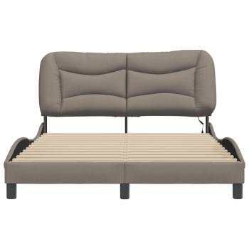 Bettgestell mit LED Taupe 140x200 cm Stoff