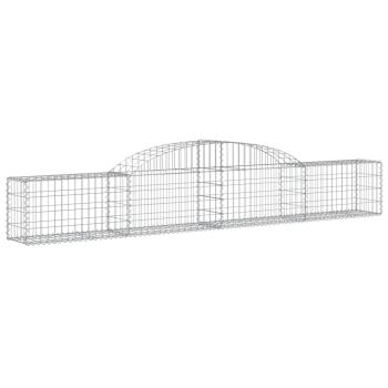 Gabionen mit Hochbogen 7 Stk. 300x30x40/60 cm Verzinktes Eisen