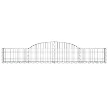 Gabionen mit Hochbogen 7 Stk. 300x30x40/60 cm Verzinktes Eisen