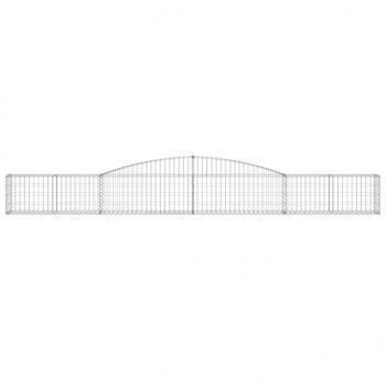 Gabionen mit Hochbogen 9 Stk. 400x30x40/60 cm Verzinktes Eisen