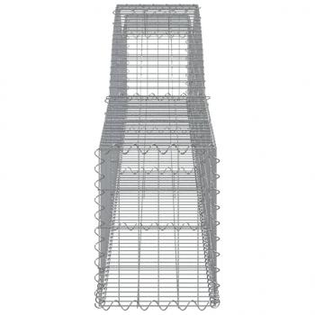 Gabionen mit Hochbogen 9 Stk. 400x30x40/60 cm Verzinktes Eisen