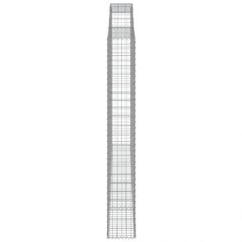 Gabionen mit Hochbogen 2 Stk. 300x30x220/240cm Verzinktes Eisen