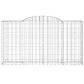 Gabionen mit Hochbogen 6 Stk. 300x50x160/180cm Verzinktes Eisen