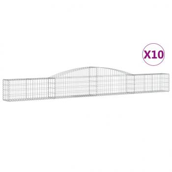 ARDEBO.de - Gabionen mit Hochbogen 10 Stk. 400x30x40/60 cm Verzinktes Eisen