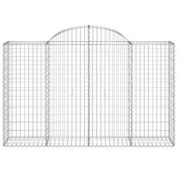 Gabionen mit Hochbogen 20Stk. 200x50x120/140cm Verzinktes Eisen