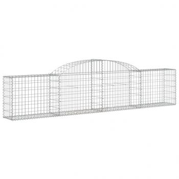 Gabionen mit Hochbogen 20 Stk. 300x30x60/80 cm Verzinktes Eisen