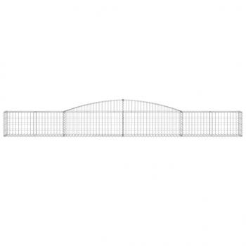 Gabionen mit Hochbogen 8 Stk. 400x30x40/60 cm Verzinktes Eisen