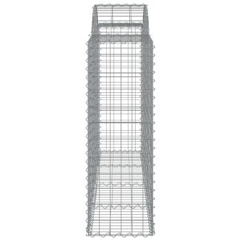 Gabionen mit Hochbogen 25Stk. 200x50x120/140cm Verzinktes Eisen