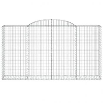Gabionen mit Hochbogen 7 Stk. 300x50x160/180cm Verzinktes Eisen