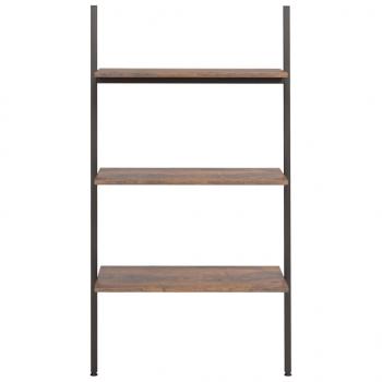 Leiterregal mit 3 Böden Dunkelbraun und Schwarz 64x34x116 cm