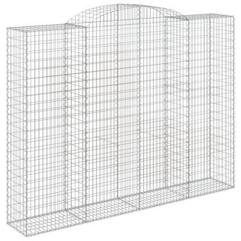 Gabionen mit Hochbogen 5 Stk. 300x50x220/240cm Verzinktes Eisen