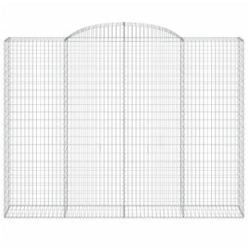 Gabionen mit Hochbogen 5 Stk. 300x50x220/240cm Verzinktes Eisen