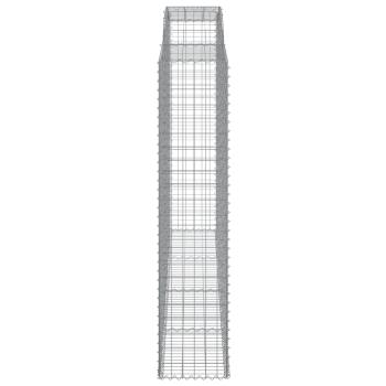 Gabionen mit Hochbogen 5 Stk. 300x50x220/240cm Verzinktes Eisen