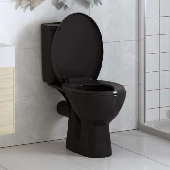 Toilettensitz mit Absenkautomatik und Quick-Release Schwarz