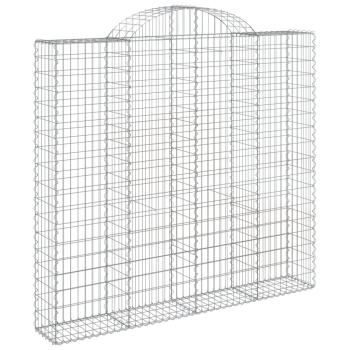 Gabionen mit Hochbogen 11Stk. 200x50x180/200cm Verzinktes Eisen