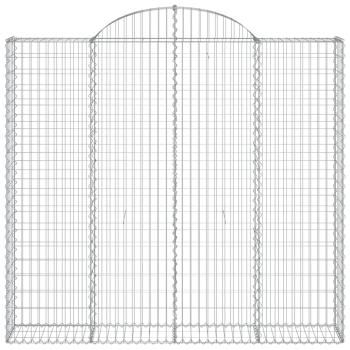Gabionen mit Hochbogen 11Stk. 200x50x180/200cm Verzinktes Eisen