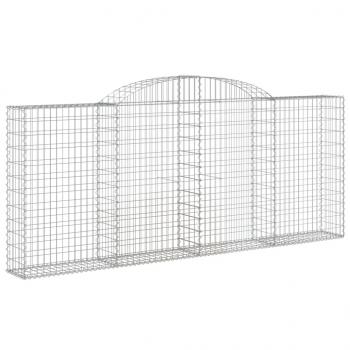 Gabionen mit Hochbogen 12 Stk 300x30x120/140cm Verzinktes Eisen