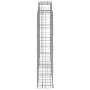 Gabionen mit Hochbogen 4 Stk. 300x50x220/240cm Verzinktes Eisen