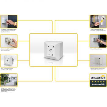 Schellenberg Schlüsselschalter Aufputz zur Steuerung von elektrischen Garagen-, Außen- und Drehtorantrieben, weiß (25101)