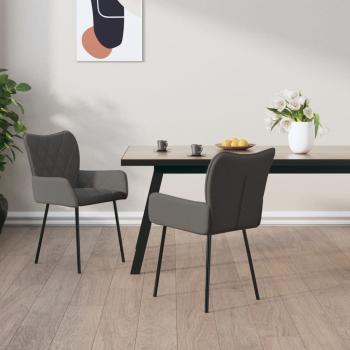 ARDEBO.de - Esszimmerstühle 2 Stk. Dunkelgrau Stoff