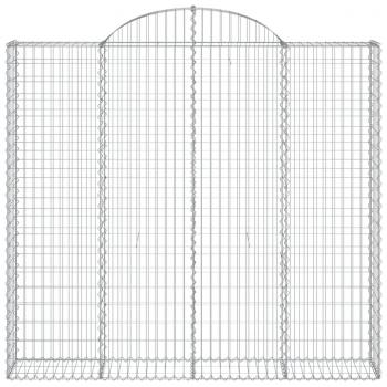 Gabionen mit Hochbogen 8 Stk. 200x50x180/200cm Verzinktes Eisen