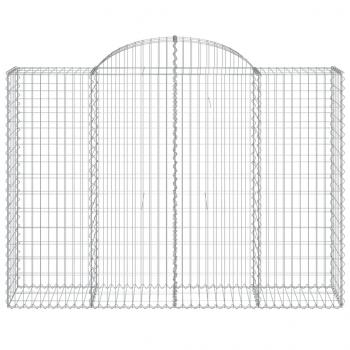 Gabionen mit Hochbogen 20Stk. 200x50x140/160cm Verzinktes Eisen