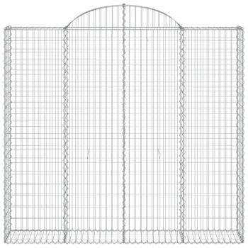 Gabionen mit Hochbogen 10Stk. 200x50x180/200cm Verzinktes Eisen
