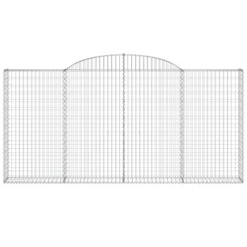 Gabionen mit Hochbogen 9 Stk. 300x30x140/160cm Verzinktes Eisen