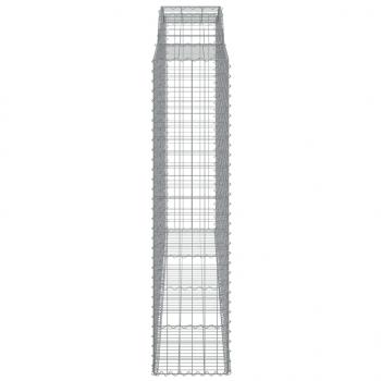 Gabionen mit Hochbogen 3 Stk. 300x50x200/220cm Verzinktes Eisen