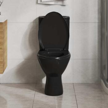 Toilettensitz mit Absenkautomatik und Quick-Release Schwarz