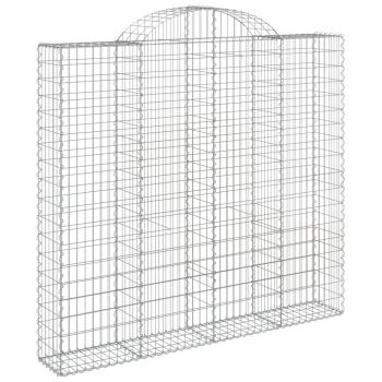 Gabionen mit Hochbogen 13Stk. 200x50x180/200cm Verzinktes Eisen