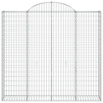 Gabionen mit Hochbogen 13Stk. 200x50x180/200cm Verzinktes Eisen