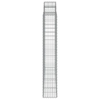 Gabionen mit Hochbogen 13Stk. 200x50x180/200cm Verzinktes Eisen