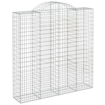 Gabionen mit Hochbogen 6 Stk. 200x50x200/220cm Verzinktes Eisen