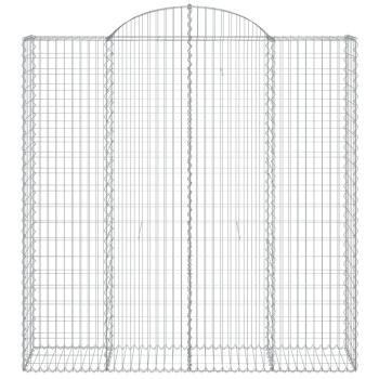 Gabionen mit Hochbogen 6 Stk. 200x50x200/220cm Verzinktes Eisen
