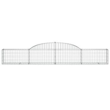 Gabionen mit Hochbogen 9 Stk. 300x30x40/60 cm Verzinktes Eisen