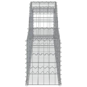 Gabionen mit Hochbogen 9 Stk. 300x30x40/60 cm Verzinktes Eisen